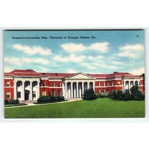 Vintage Linen Postcard Commerce-Journalism Bldg University of Georgia